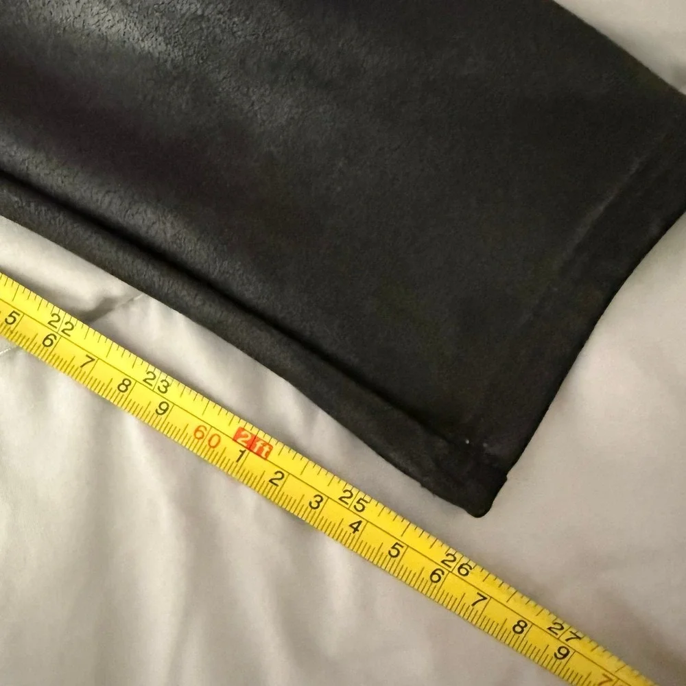 Spanx Faux‎ Leather Leggings High Rise Waist Power Waistband Shaping Black large
